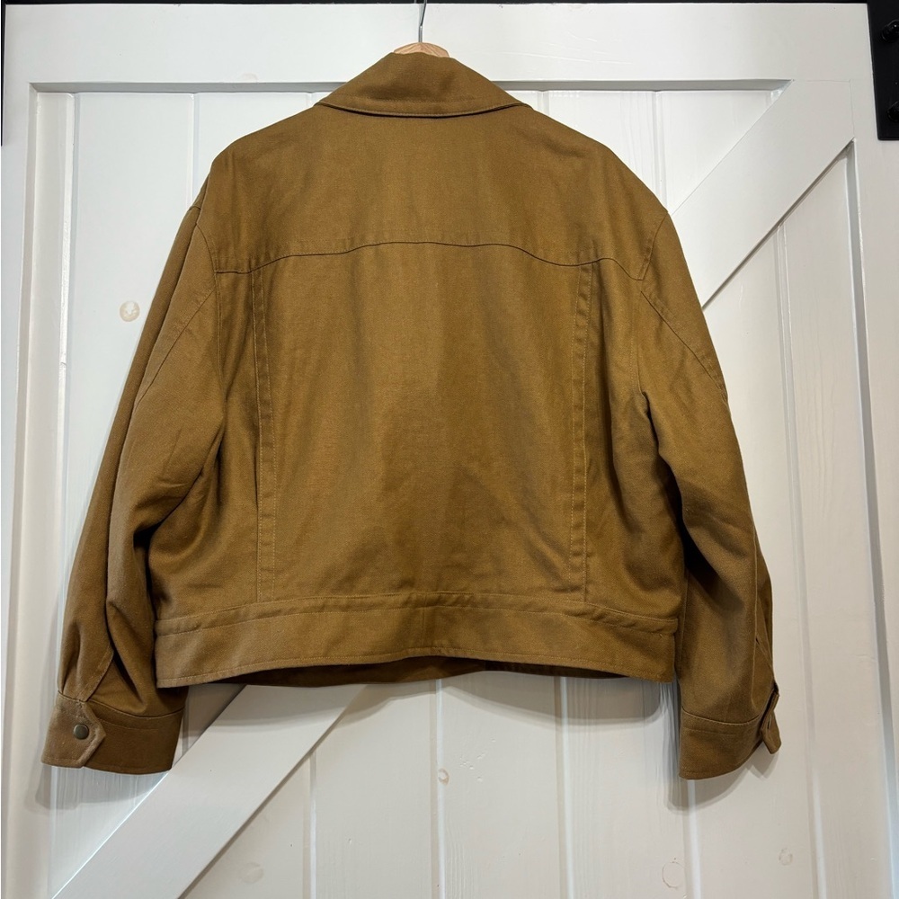 Banana Republic Amelia flight jacket caramel apple Hemp Bomber Cropped XL - Picture 5 of 8